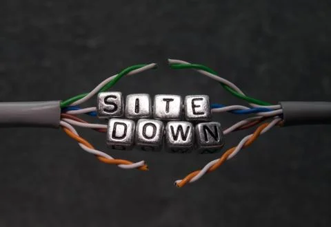 Site down text for website maintenance with grey background Stock Photos