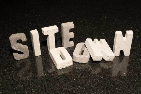 Site down text when website is unavailable Stock Photos