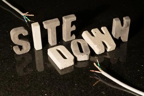 Site down text when website is unavailable Stock Photos