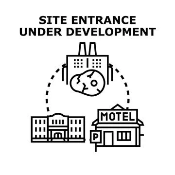 Site entrance development planning different business types Stock Illustration