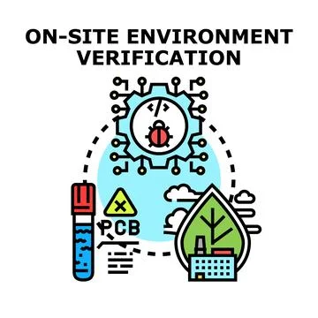 On site environment verification process and industrial compliance testing Stock Illustration