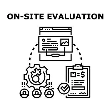 On site evaluation process for business assessment Ilustración de archivo