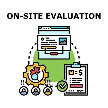 On site evaluation process for business assessment Ilustración de archivo