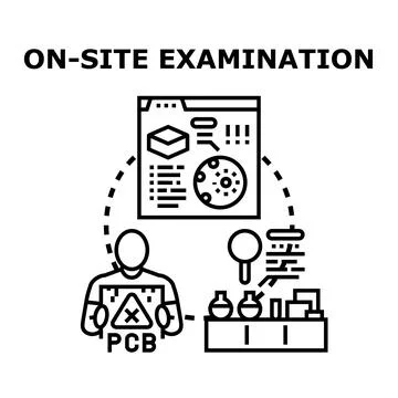 On site examination testing for contamination and safety Stock Illustration
