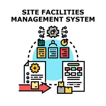 Site facilities management system organizing project workflow イラスト素材