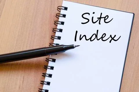 Site index write on notebook Stock Photos