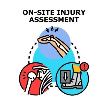 On site injury assessment concept vector illustration Stock Illustration
