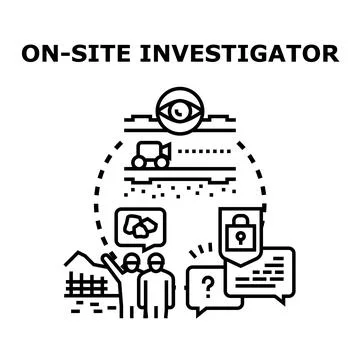 On site investigation process overviewing construction activity Stock Illustration