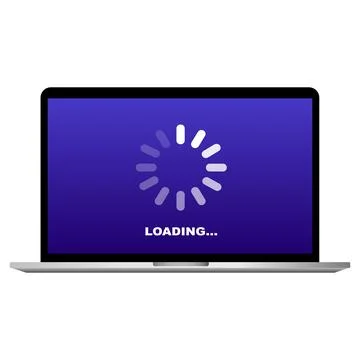 Site loading speed. System update. Laptop. Vector illustration Illustrazione stock