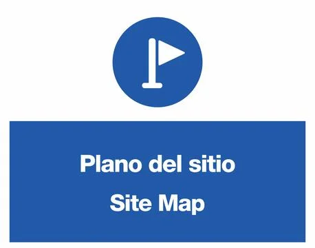 Site Map Bilingual Construction Mandatory Signs Collection Stock Illustration