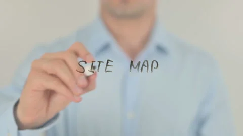 Site Map Optimization, Man Writing on Transparent Screen Stock Footage 158432080
