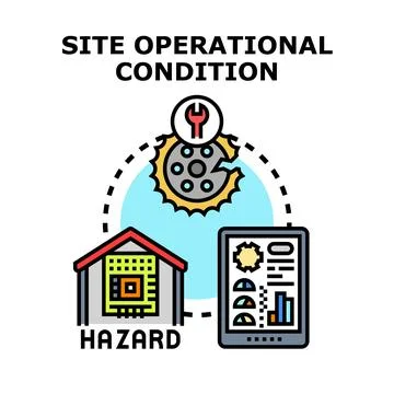 Site operational condition measuring hazard management process 스톡 일러스트