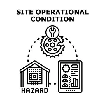 Site operational condition measuring hazard management process Stock Illustration