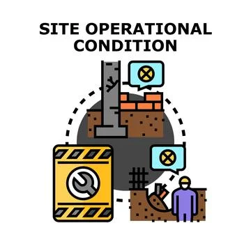 Site operational condition working on construction project repair Stock Illustration