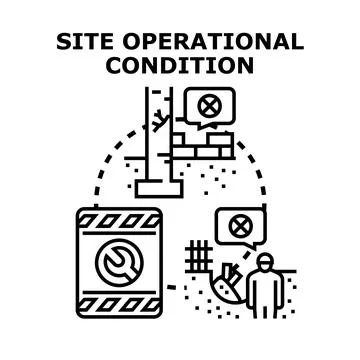 Site operational condition working on construction project repair Stock Illustration