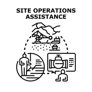 Site operations assistance process, engineering, and project management 스톡 일러스트
