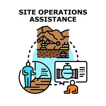Site operations assistance process, engineering, and project management 库存插图