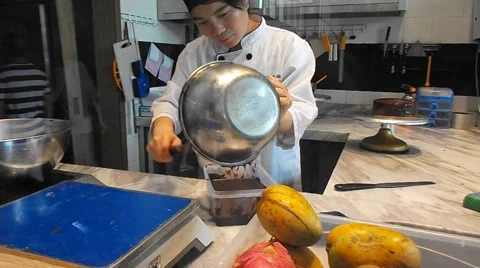 On-site processing of the production of cakes in the bakery Stock Footage 66735528