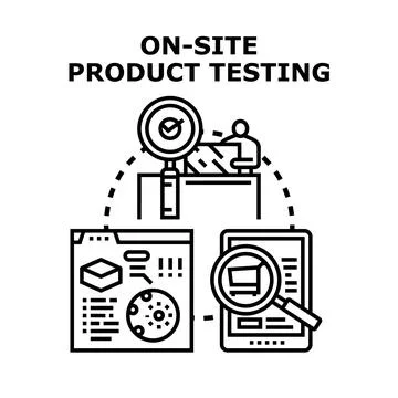 On site product testing and quality inspection process 스톡 일러스트