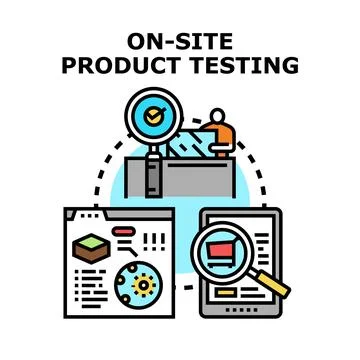 On site product testing and quality inspection process Stockillustratie