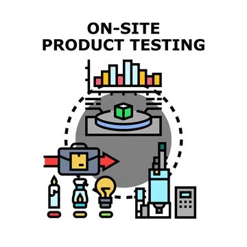 On site product testing process performing quality control イラスト素材