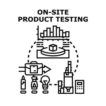 On site product testing process performing quality control イラスト素材