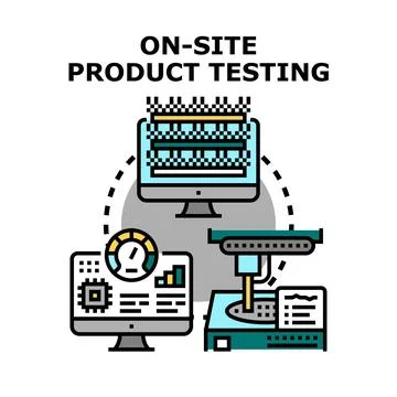 On site product testing process for quality assurance 스톡 일러스트