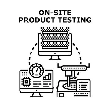 On site product testing process for quality assurance Stock Illustration