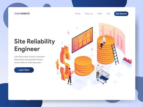 Site Reliability Engineer banner of landing page イラスト素材