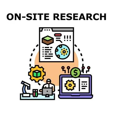 On site research methodology developing scientific investigation Stock Illustration