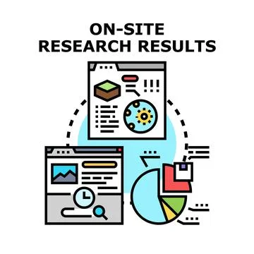 On site research results analyzing data processing 库存插图