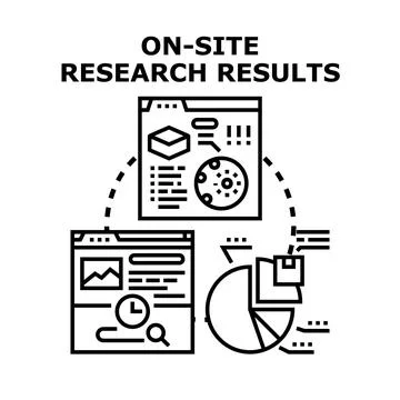 On site research results analyzing data processing Stock Illustration