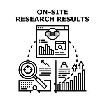 On site research results gathering data and analysis Ilustración de archivo