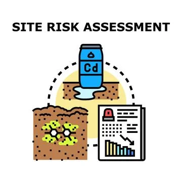 Site risk assessment measuring soil chemical contamination Illustrazione stock