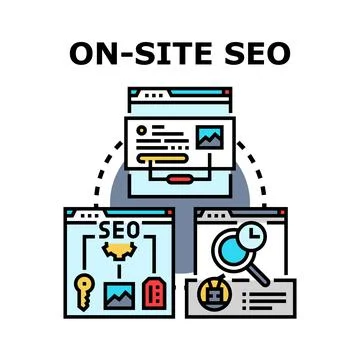On site search engine optimization strategy vector concept Stock Illustration