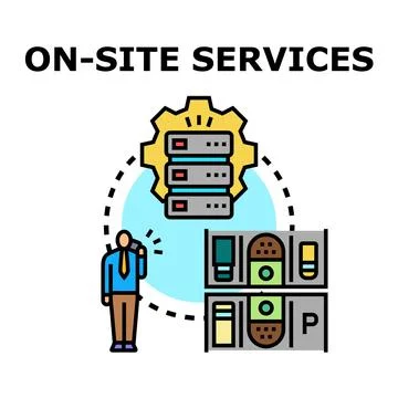 On site services for remote technical support Stock Illustration