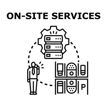 On site services for remote technical support Stock Illustration