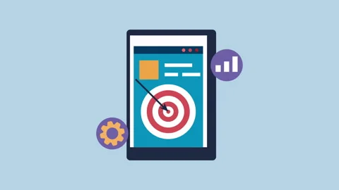 Site settings and statistic, Targeting site commerce 2d with Alpha Matte Stock Footage 335733919