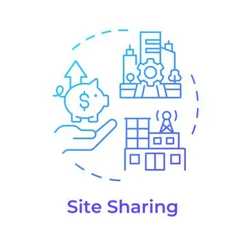 Site sharing blue gradient concept icon Stock Illustration