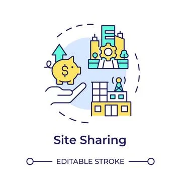 Site sharing multi color concept icon Stock Illustration