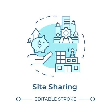 Site sharing soft blue concept icon Stock Illustration