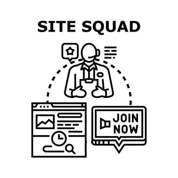 Site squad providing internet management assistance 스톡 일러스트