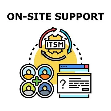 On site support and it service management development 库存插图