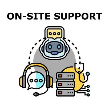 On site support concept with artificial intelligence and human assistance 스톡 일러스트