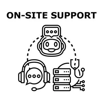 On site support concept with artificial intelligence and human assistance 스톡 일러스트