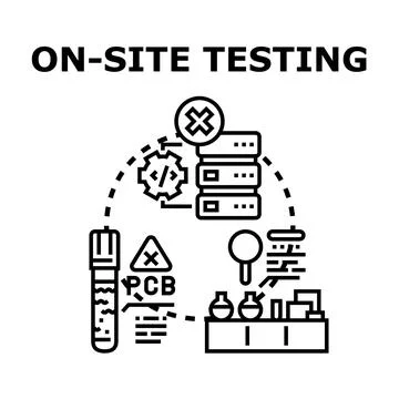 On site testing process for quality control and analysis 스톡 일러스트