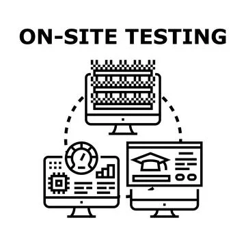 On site testing strategy for website and software development 库存插图