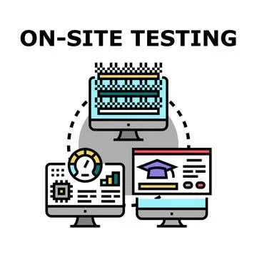 On site testing strategy for website and software development Stockillustratie