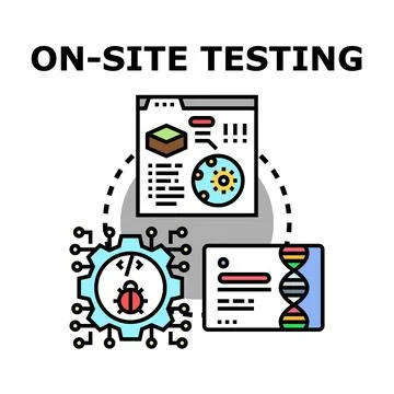 On site testing strategy for website software development 스톡 일러스트