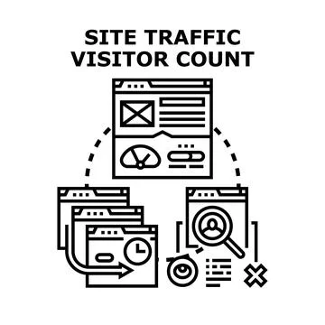 Site traffic visitor counting and analysis digital concept Stock Illustration